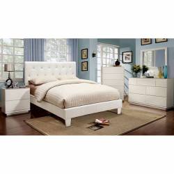 VELEN IN WHITE 4 Pc. Set (QUEEN BED + 1NS + DRESSER + MIRROR)